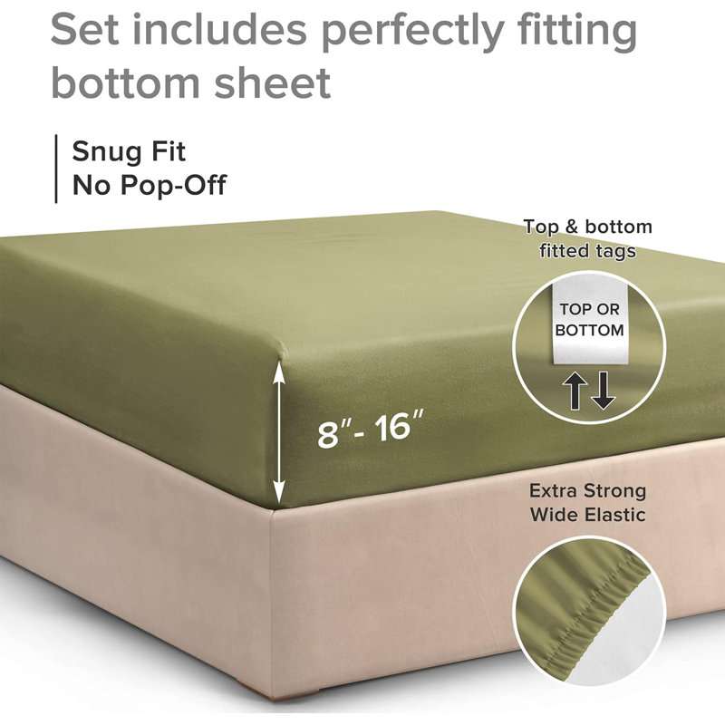 100% Cotton Fitted Sheet Only, 400 Thread Count Hotel Luxury Bedding, Soft & Breathable, Deep Pocket 8–16 Inch Mattress Fit