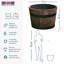 Rustic Home And Garden Whiskey Barrel Planter Upsycled Oak Wood Round Tub D40 H30 Cm, 37.7 Ltrs Cap.-1080829388