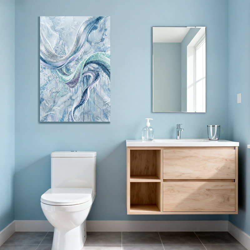 Abstract Flowing Ice Ribbons Abstract Art Pattern, 48" H x 32" W