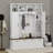 Farmhouse Hall Tree With Golden Hooks & Bench, Adjustable Shelves-1443834844