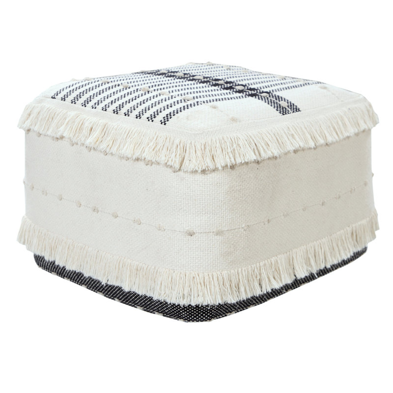 Petit pouf rembourré à la main en coton Mcglynn, petit