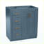 Meuble-lavabo autoportant de 30 po avec cadre en bois massif, armoire de rangement pour salle de bain à 3 tiroirs et portes à fermeture douce
