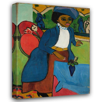 "Frauenbildnis" by  Ernst Ludwig Kirchner - Gallery Wrap Canvas Wall Art