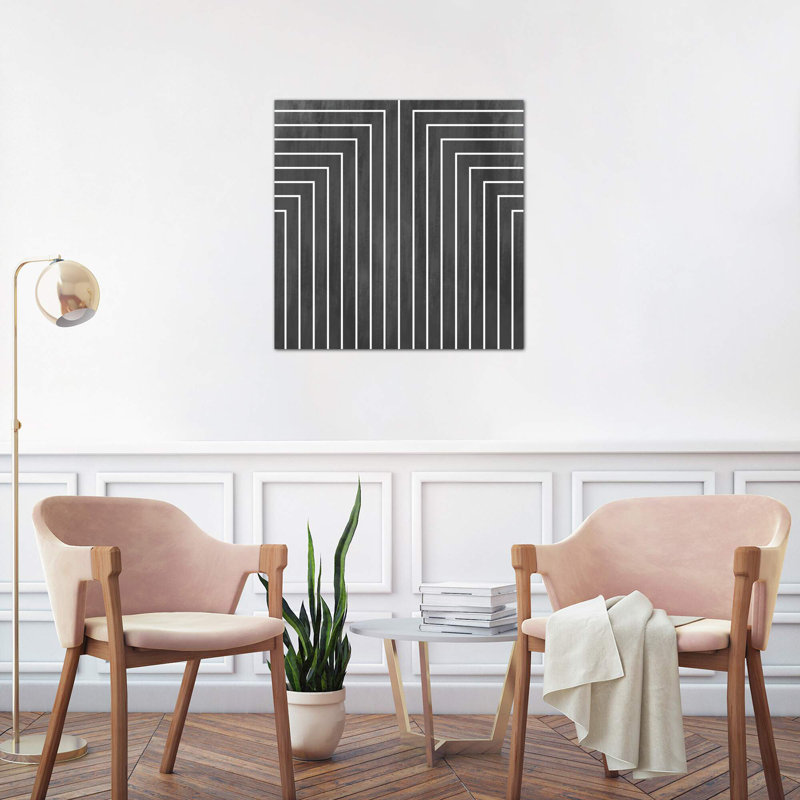 Mid Century Modern Art- Geometric Pattern 90 - Wrapped Canvas Print, 45.72 cm H x 45.72 cm W x 3.175 cm D