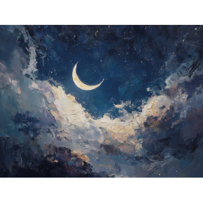 Night Sky Wallpaper Crescent Stars Removable Wall Decor