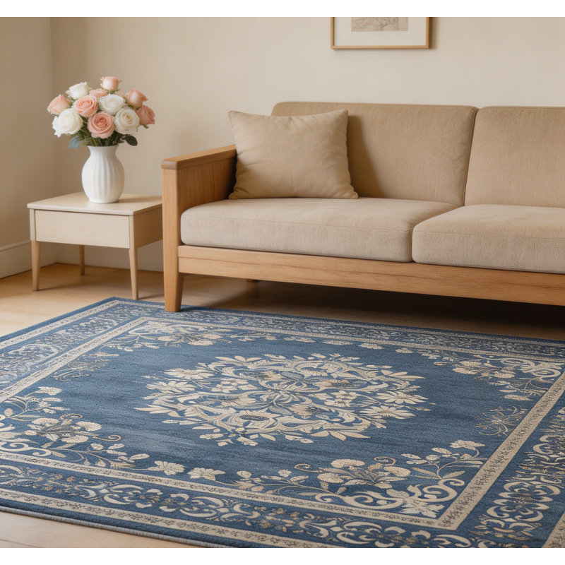 Area Rugs Living Room Washable Vintage Rug Neutral Non-Slip Soft Stain Resistant Indoor Carpet for Bedroom Nursery Dining Room