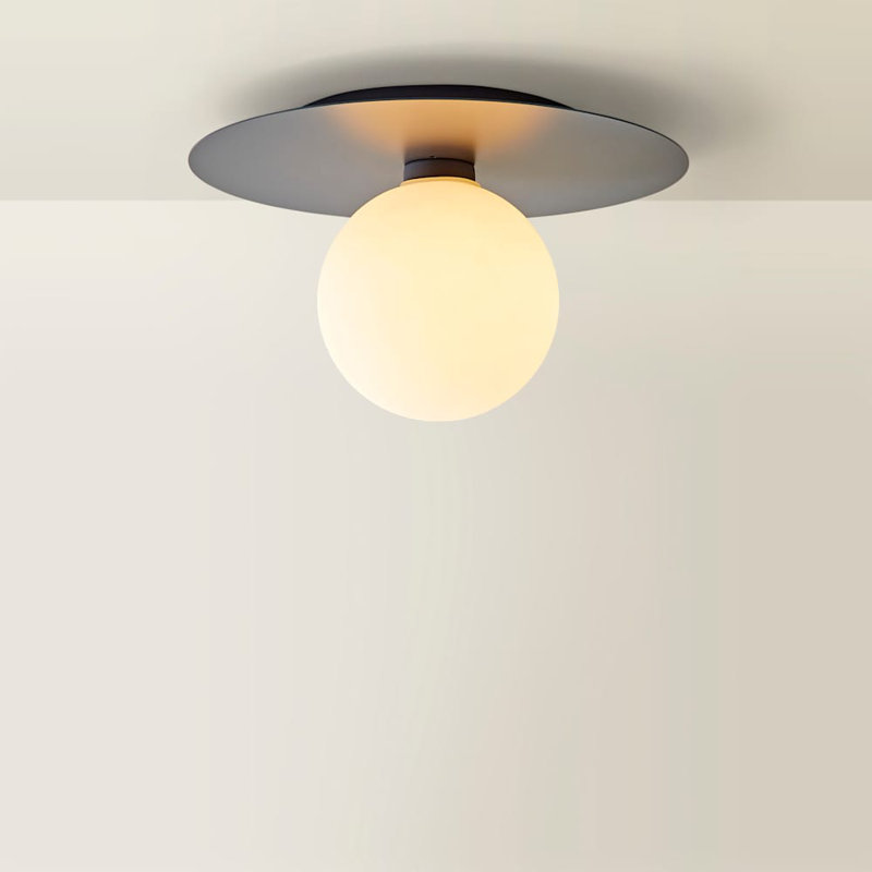 Demetro Glass Flush Mount, Navy