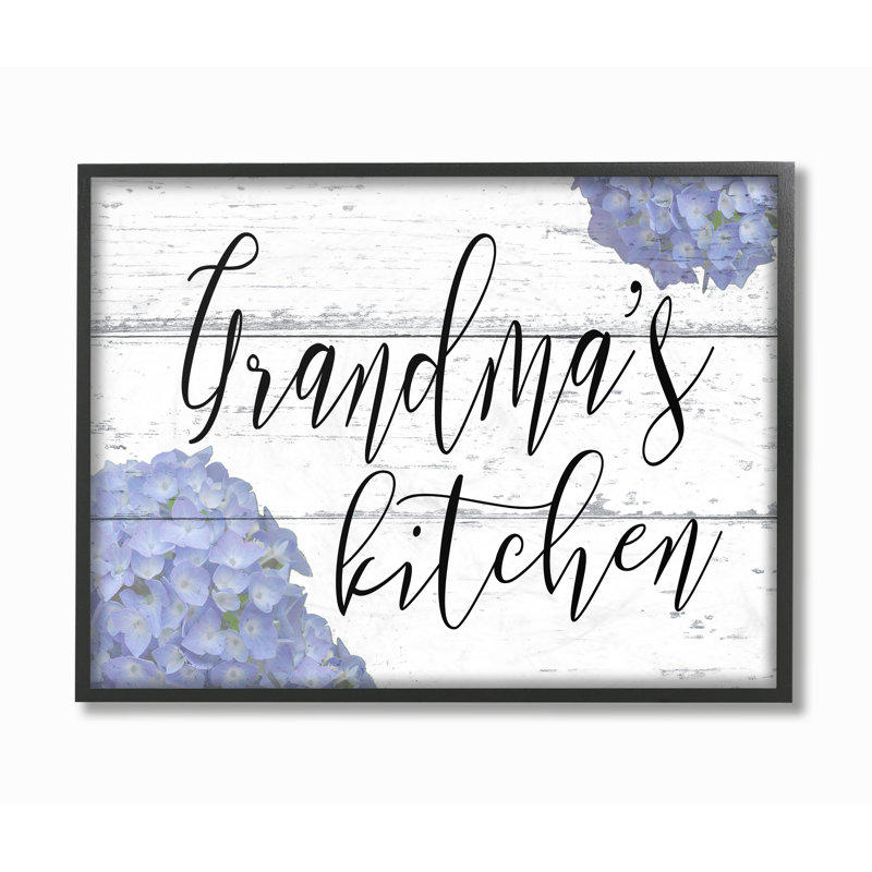 «Grandma's Kitchen Hydrangeas» par Daphne Polselli, reproduction d'art textuel sur toile, H 11 po x l 14 po