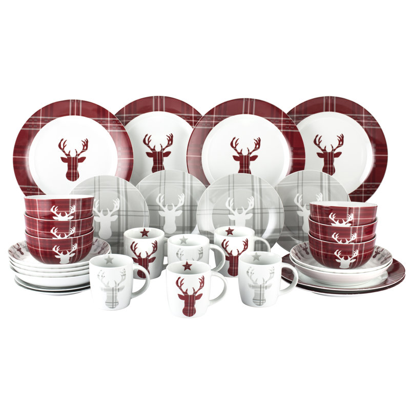 Waterside 30pc Highland Stag Porcelain Dinner Set