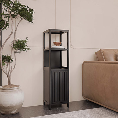 Meuble de rangement multifonctionnel en bambou pour salle de bain