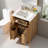 Single Bathroom Vanity with Ceramic Top, Solid Wood Frame, Flip Drawer, and 2 Soft-Close Door-117497890