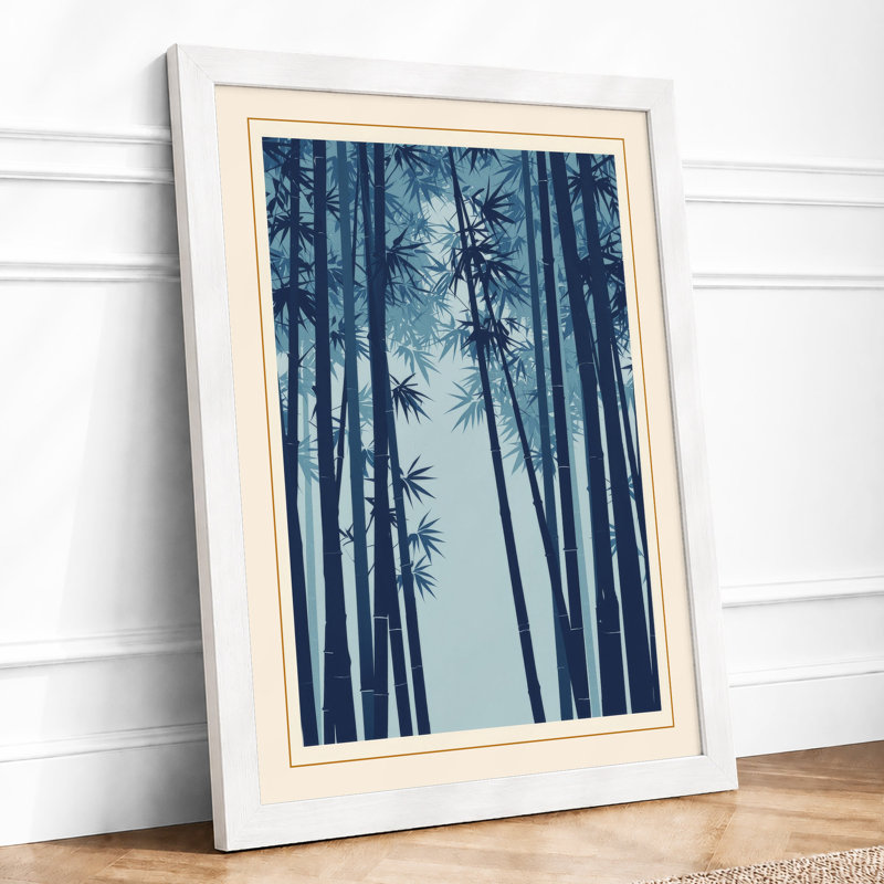 Quiet Bamboo Japandi - Framed Print, A3 - 42.0 x 29.7 cm, White