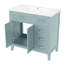Ensemble de meuble-lavabo 36 po avec lavabo, armoire de salle de bain noire avec tiroirs, structure solide et panneau de fibres à densité moyenne-1434917746
