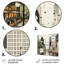 Élégance architecturale grise et verte - Art mural Mid-Century en métal-425390204