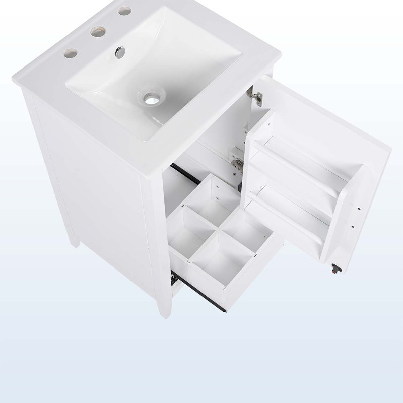 Meuble-lavabo 20,3 po avec lavabo, Blanc
