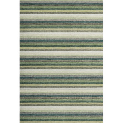 Jazzy Handmade Wool Green/Yellow Rug