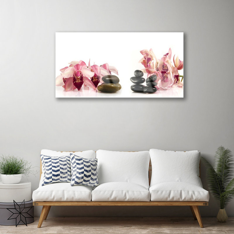 Art Flower Stones - No Frame Print on Glass
