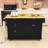 Rijwana 4 Drawers Kitchen Island Set With Drop Leaf And 2 Seatings-1204811452