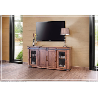 Meuble télé 60 po avec 4 portes et tablettes Parota