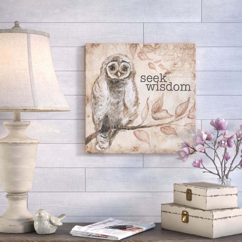 « hibou sentiments ii », reproduction d’impression sur toile tendue, H 12 po x l 12 po
