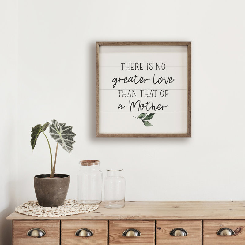 No More Love Than A Mother Verdure - blanc, L 8 po x H 8 po