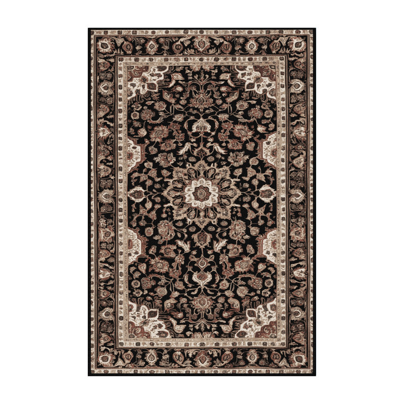 Tapis brun lavable à la machine, Rectangle 5 pi x 7 pi