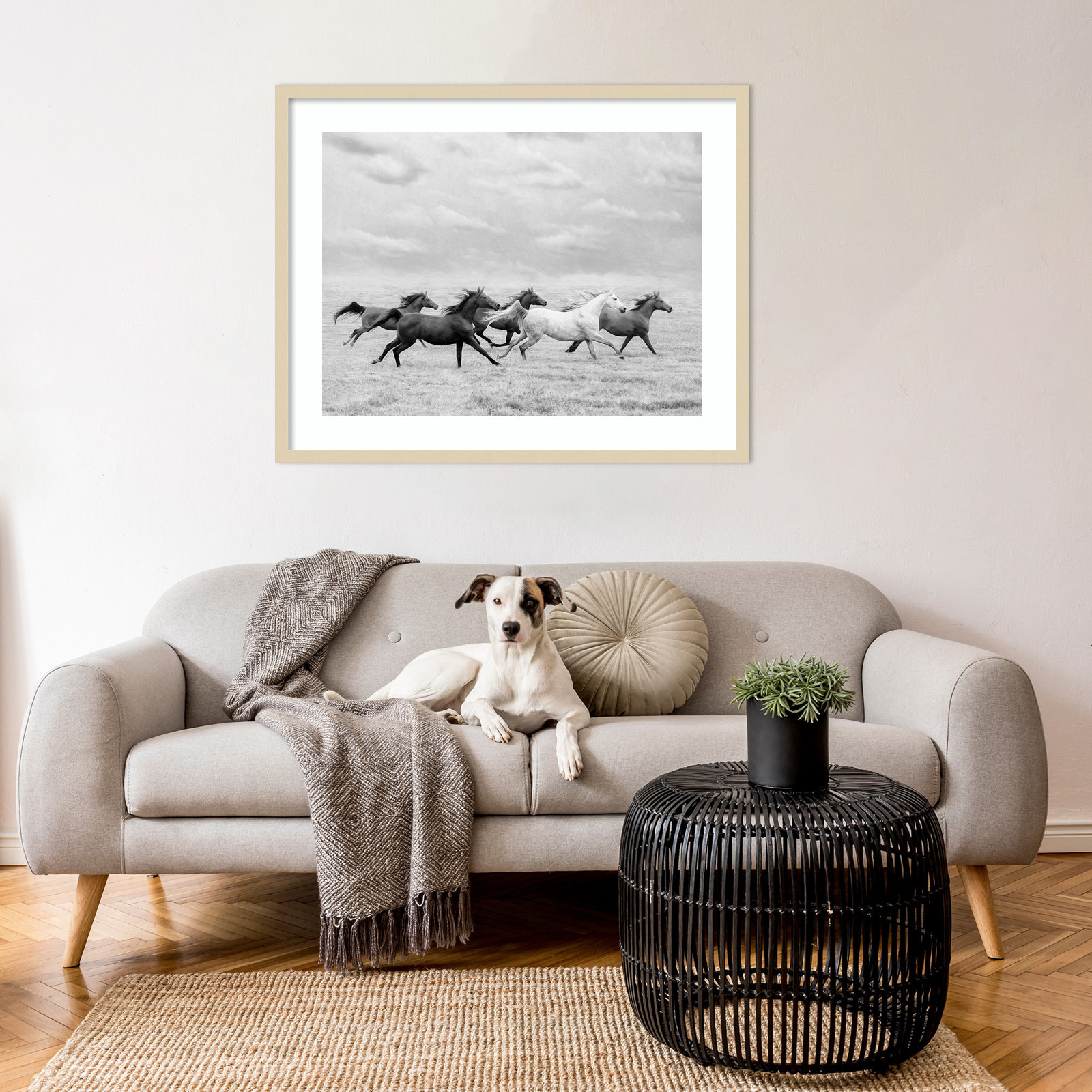 Horse Run I by PHBurchett, Brown, 27" H x 33" W