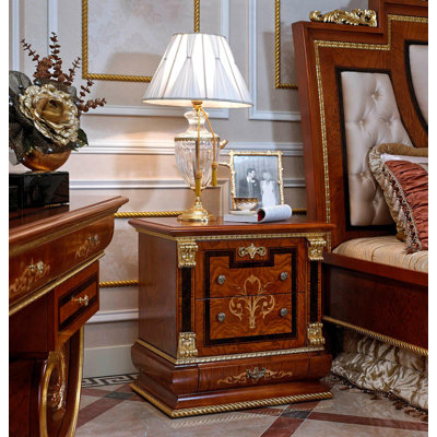 2 - Drawer Solid Wood Nightstand