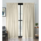 Loha Synthetic Solid Colour Semi-Sheer Pinch Pleat Curtain Panels