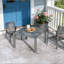Table d'extérieur, table d'extérieur rectangulaire en aluminium