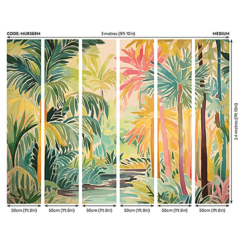 Adhésif mural Pretty Palms, Jaune