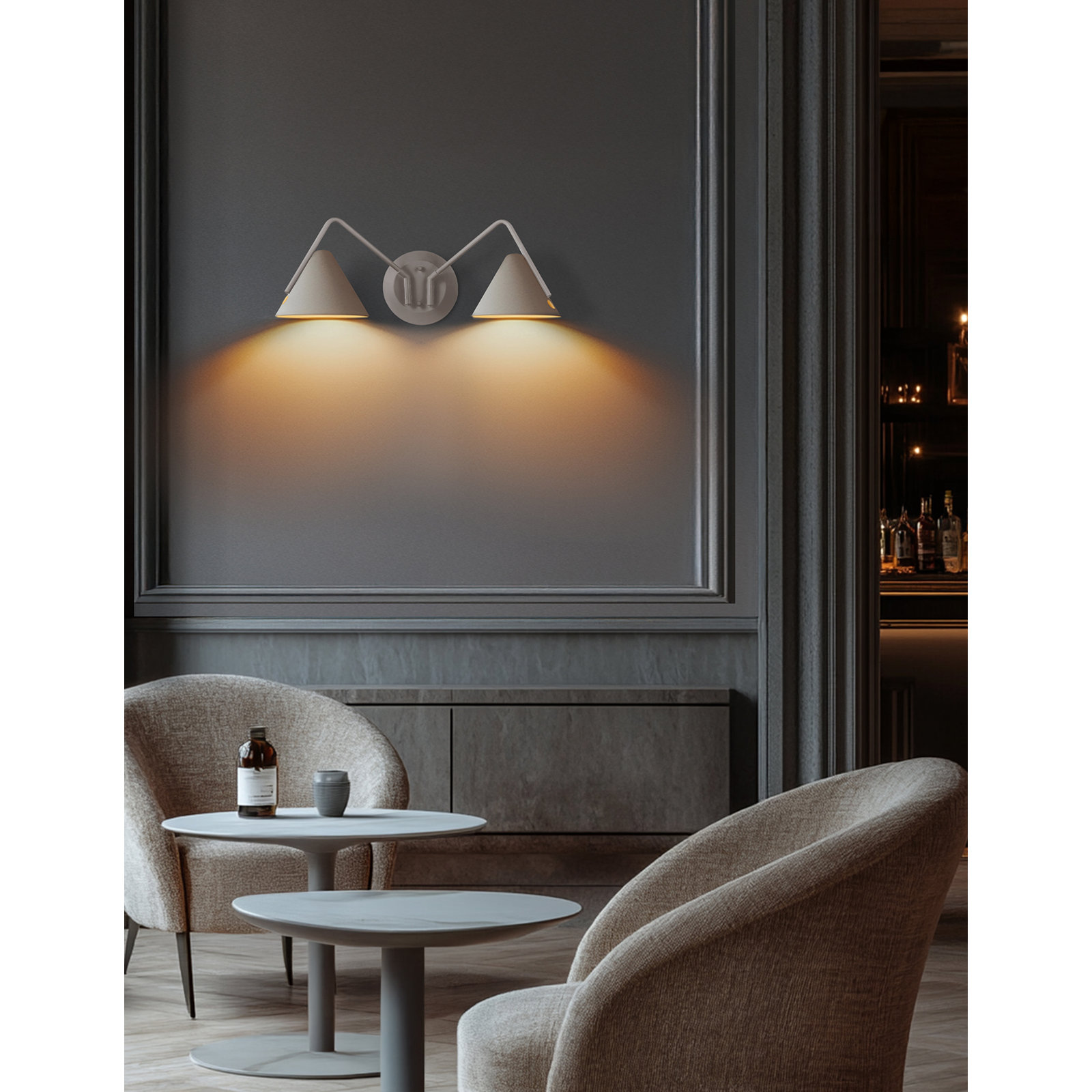 Dale Single Light Dimmable LED Armed Sconce, White