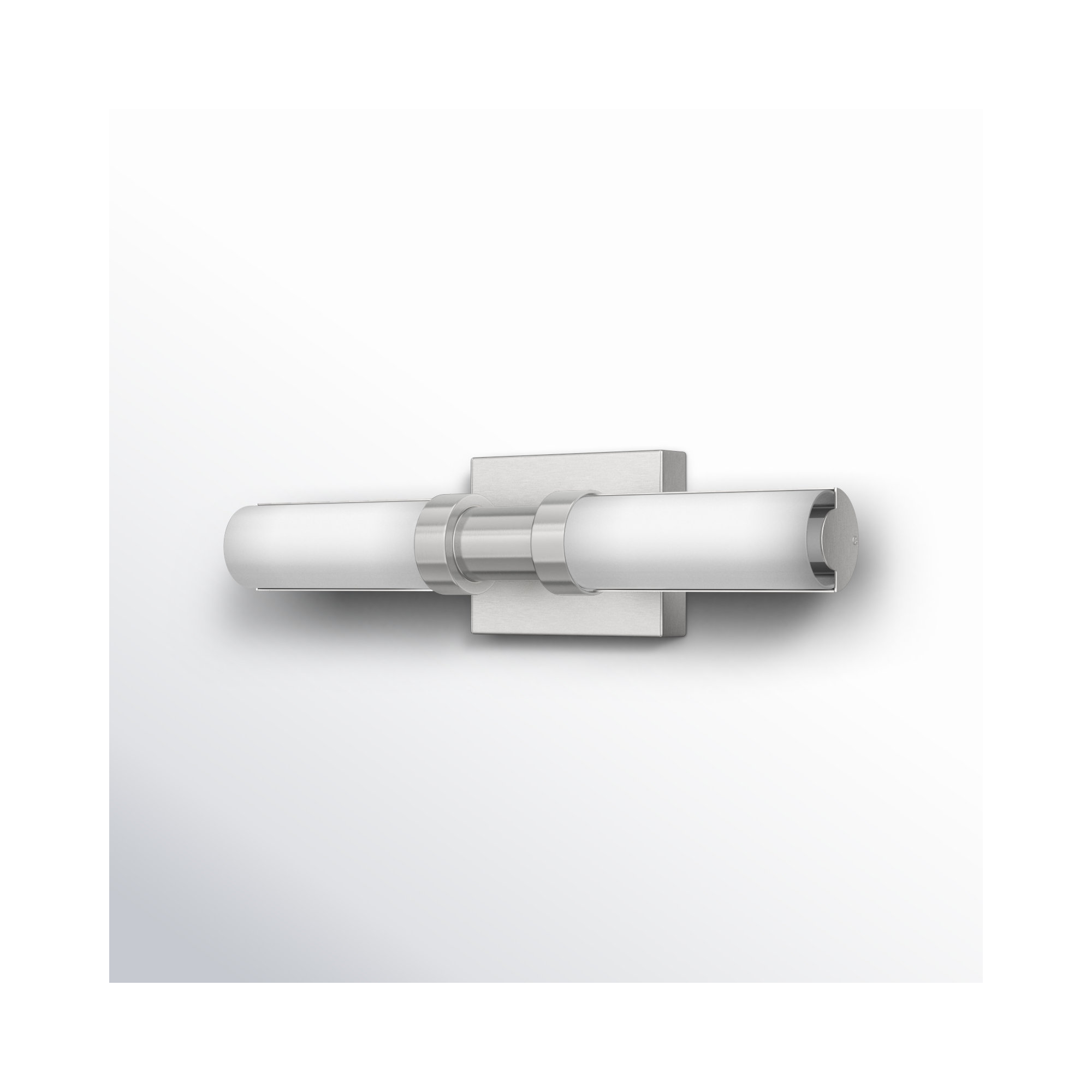 Kelan Single Frosted Dimmable LED Vanity Light, 15W, 18"H x 4.75"W x 4.5"D, Brushed Nickel