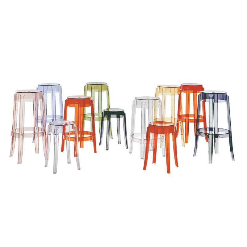 Tabouret de bar Charles Ghost, Tabouret de comptoir (siège d'une hauteur de 25,7, Poudre