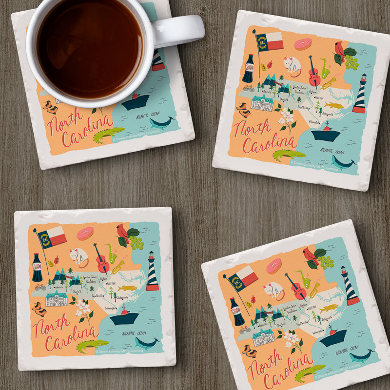 Ensemble de sous-verres 4 pièces North Carolina Home