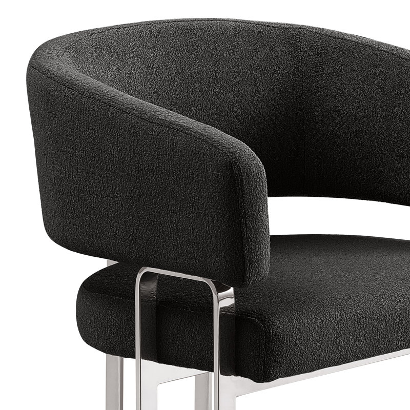 Chaises d'appoint Teddy, Argent argent, Noir