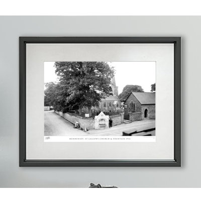 Menheniot, St Lalluwy Church & Fountain 1912 - Single Picture Frame Print