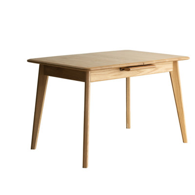 Natural Solid Oak Table With Extendable Top, Seats 6 - 8, Water , Stable Design Dining Telescopic Feature, Scratch Finish, Safe For Family Use