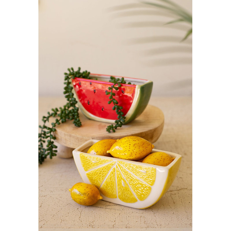 Ensemble de 2 pots à fleurs en céramique jaune citron