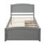 Lit simple avec deux tiroirs gris forts - Bois massif pour une chambre à coucher moderne-1186240245