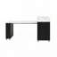 Îlot de cuisine extensible sur roulettes avec plateau pliable extra-long, tiroirs, prise de courant (19,9 po à 73,8 po, noir + blanc marbré)