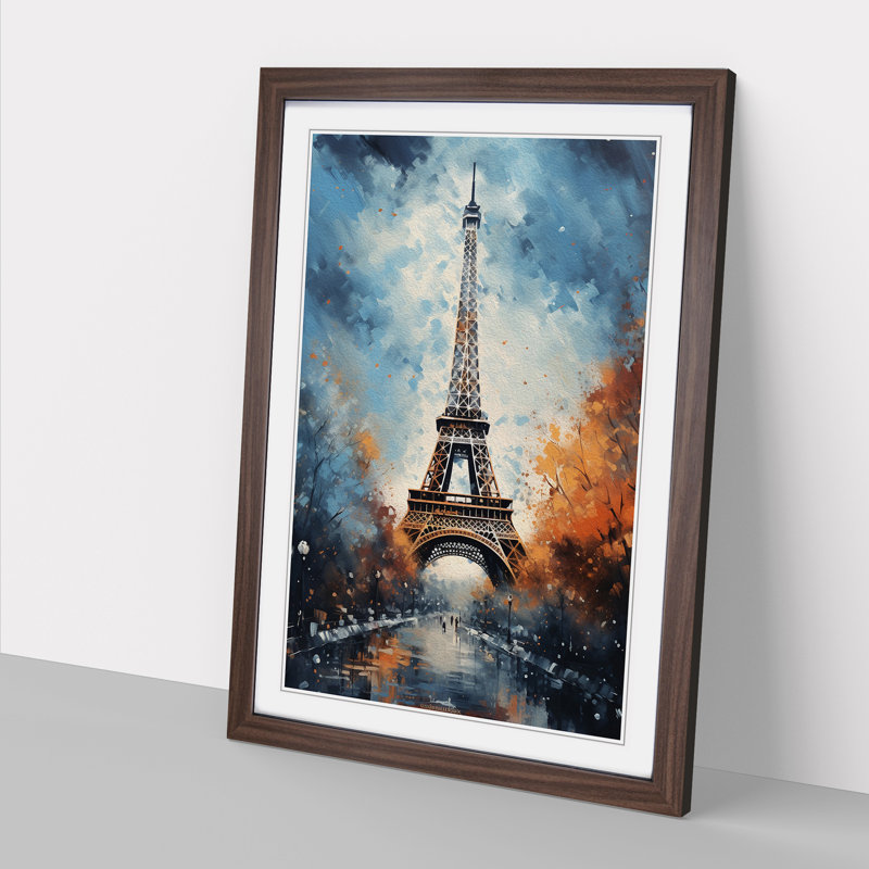 Eiffel Tower Modern - Framed Print, Walnut, 64" H x 46" W x 2" D