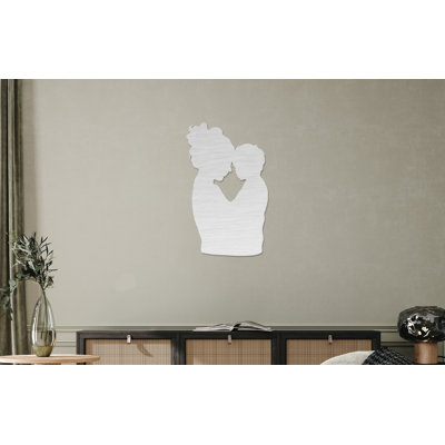 Maman et moi, art mural en métal - Amour de la mère et de l'enfant - Silhouette de famille