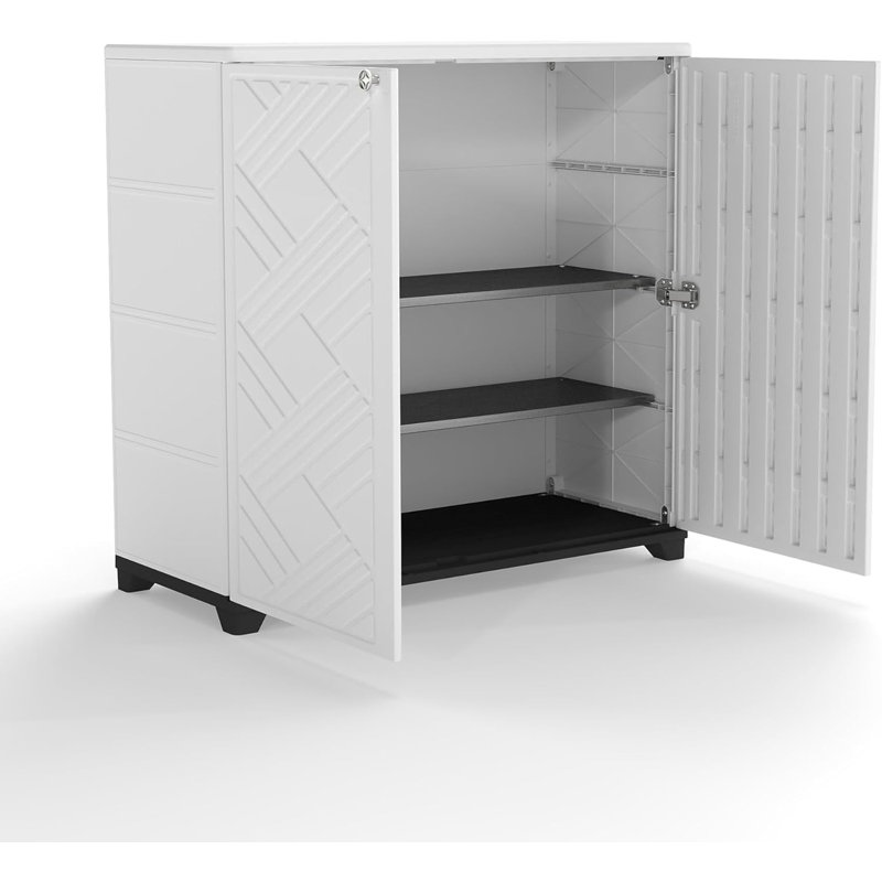 Diamond Outdoor Storage Cabinet Shelves - 2-Pack, 34 X 10 In - For 34X15x34in Diamond-Shaped Sheds