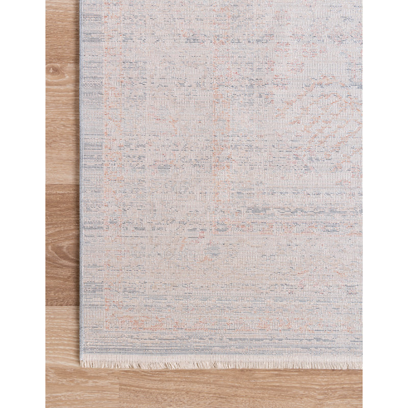 Tapis bleu / beige Earleen, Rectangle 2 pi 2 po x 3 pi 1 po