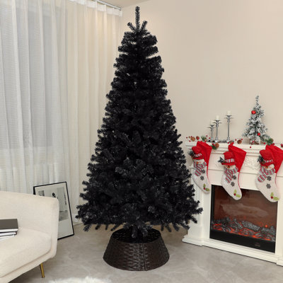 Arbre de Noël artificiel de 7,5 pi de hauteur, arbre de Noël non éclairé avec 1346 pointes de branches, ouverture automatique, base en acier, décor des Fêtes