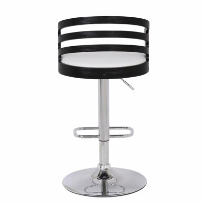 Swivel Bar Stool With Adjustable Height Design And Metal Pedestal Base