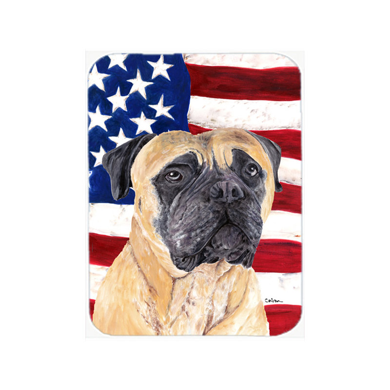Drapeau américain avec planche à découper en verre Mastiff USA