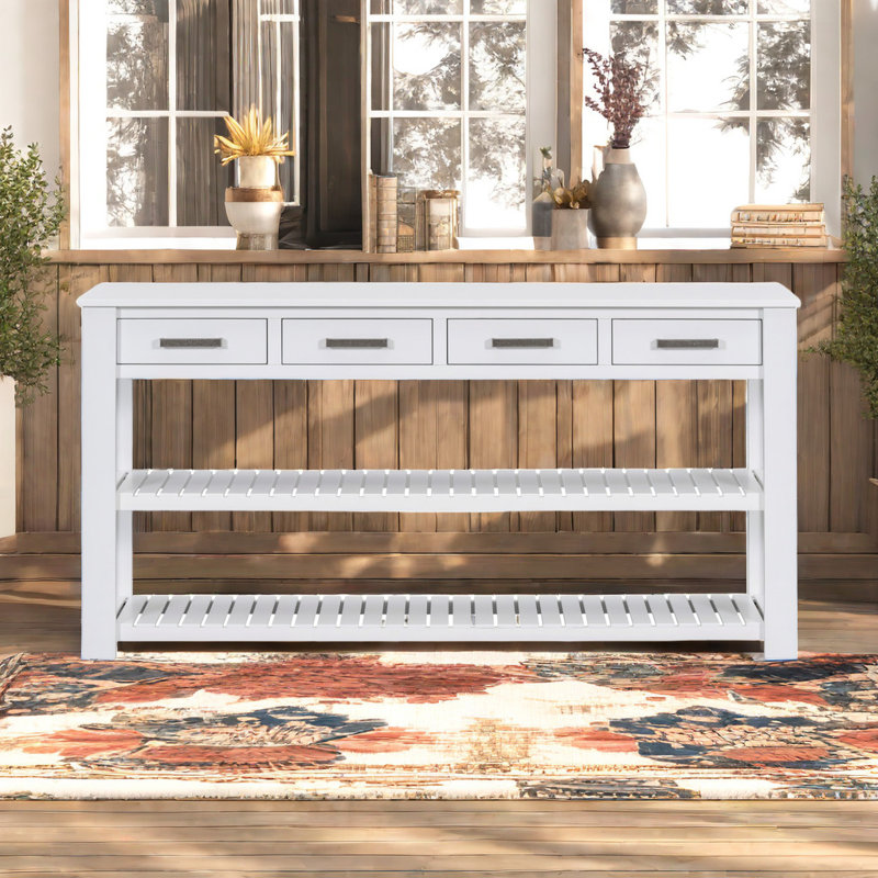 Console Brazzeal 62,2 po, Blanc