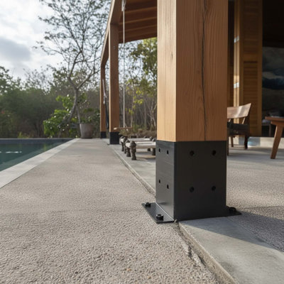 4×4 Post Base Brackets, 4 Piece Set, 3.6" × 3.6" Inner Size, For Deck, Pergola, And Fence